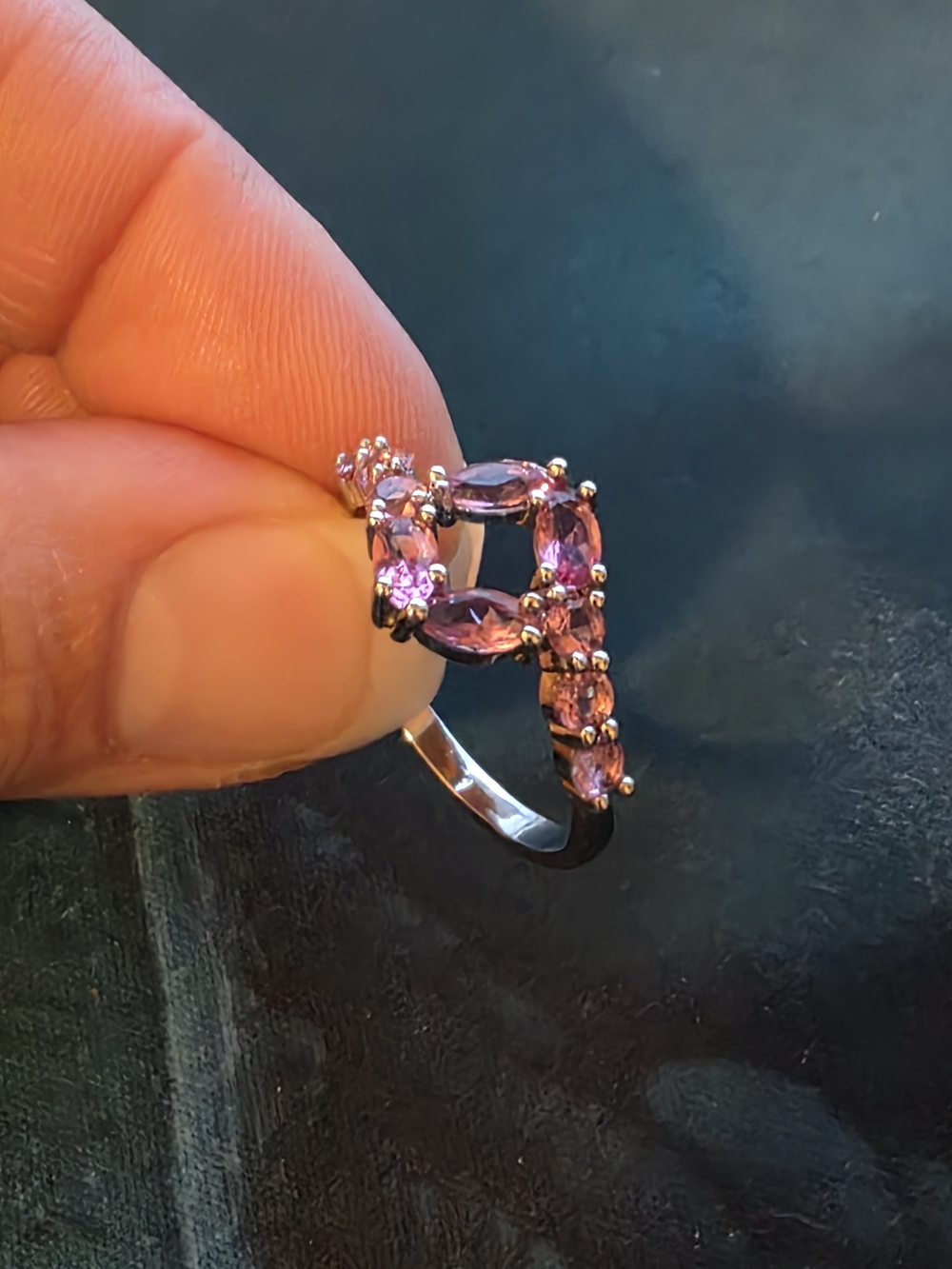 Pink Gemstone Accent Ring - Women Jewelry Sz 9